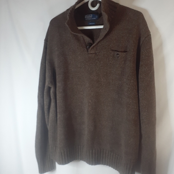 Polo Ralph Lauren Classic Brown Heather 1/4 Button Down Cotton Men's XL - Picture 11 of 16